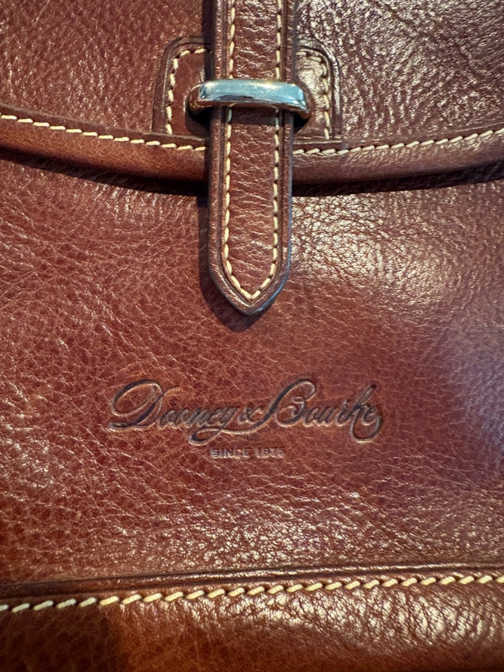 Dooney & Bourke Florentine Vacchetta Small Flap Crossbody Chestnut Brown - Picture 3 of 7